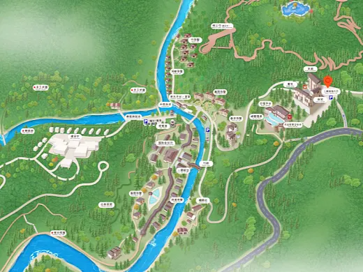 岳塘结合景区手绘地图智慧导览和720全景技术，可以让景区更加“动”起来，为游客提供更加身临其境的导览体验。